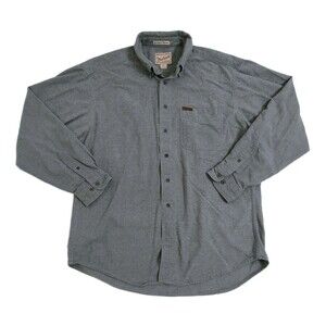 Woolrich Sportsman Chamois Button Down Shirt Men’s Large Gray Vintage USA